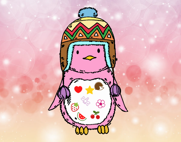 Bebé pingüino con gorrito