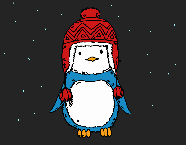 Bebé pingüino con gorrito