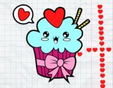 Cupcake kawaii con lazo