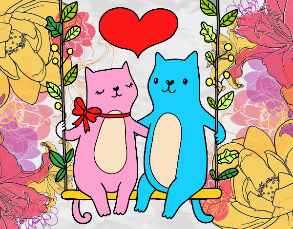 Gatitos enamorados