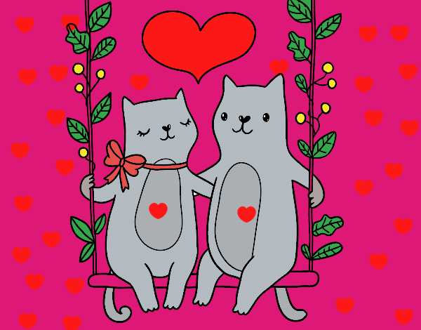 Gatitos enamorados