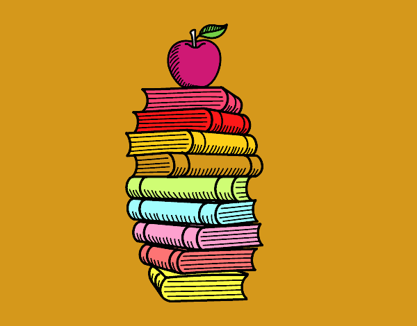 Libros y manzana