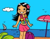 Niña en la playa