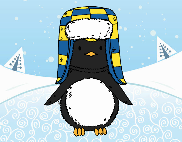 Pingüino con gorro