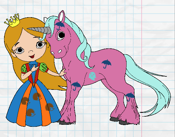 Princesa y unicornio