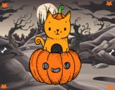 Un gatito de Halloween