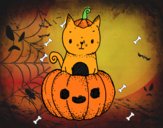 Un gatito de Halloween