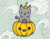 Un gatito de Halloween