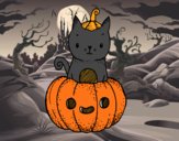 Un gatito de Halloween