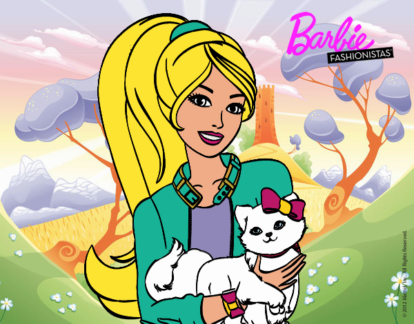 Barbie con su linda gatita