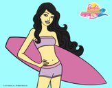 Barbie con tabla de surf