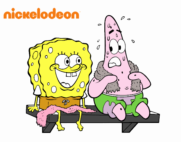 Bob Esponja y Patricio en bañador