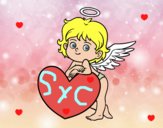 Cupido y un corazón