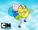 Finn y Jake abrazados