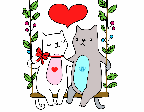 Gatitos enamorados