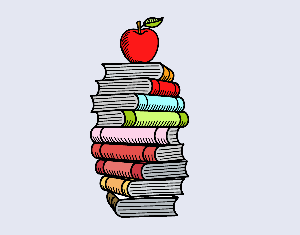 Libros y manzana