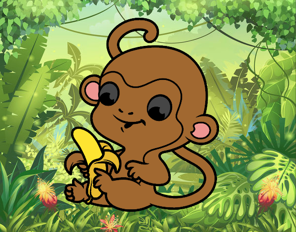 Monito con plátano