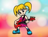 Niña con guitarra eléctrica