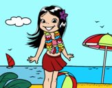 Niña en la playa