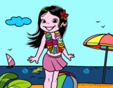 Niña en la playa