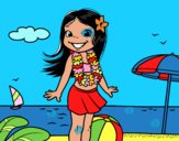 Niña en la playa