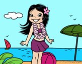 Niña en la playa