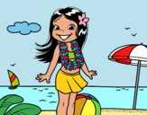 Niña en la playa