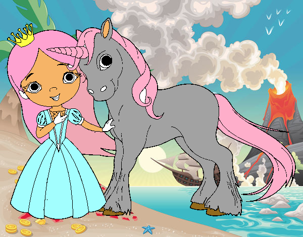 Princesa y unicornio