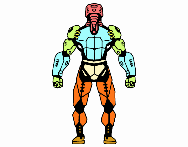 Robot luchador de espaldas