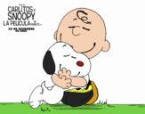 Snoopy y Carlitos abrazados