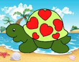 Tortuga con corazones