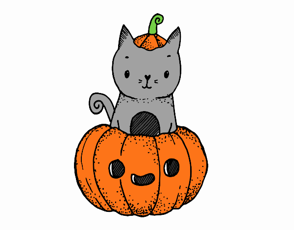 Un gatito de Halloween