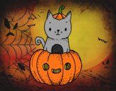 Un gatito de Halloween