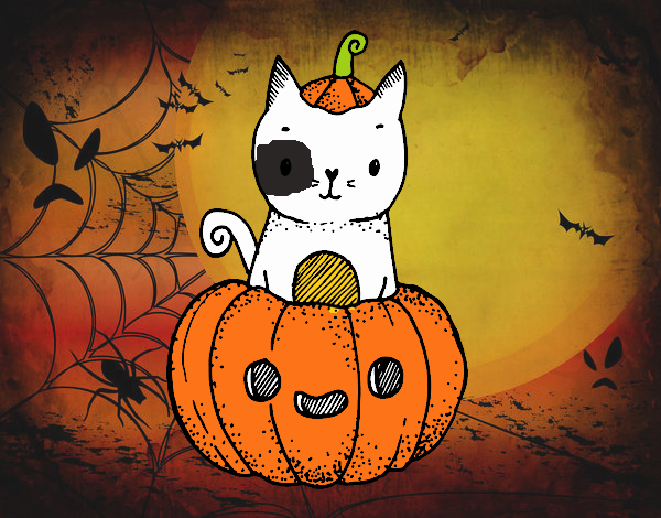 Un gatito de Halloween