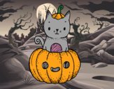 Un gatito de Halloween