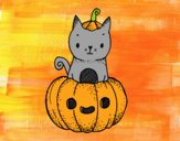 Un gatito de Halloween