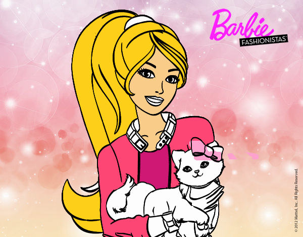 Barbie con su linda gatita