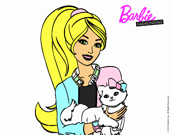 Barbie con su linda gatita