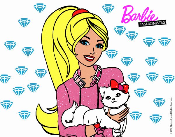 Barbie con su linda gatita