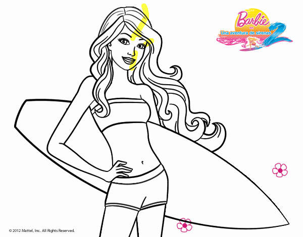 Barbie con tabla de surf