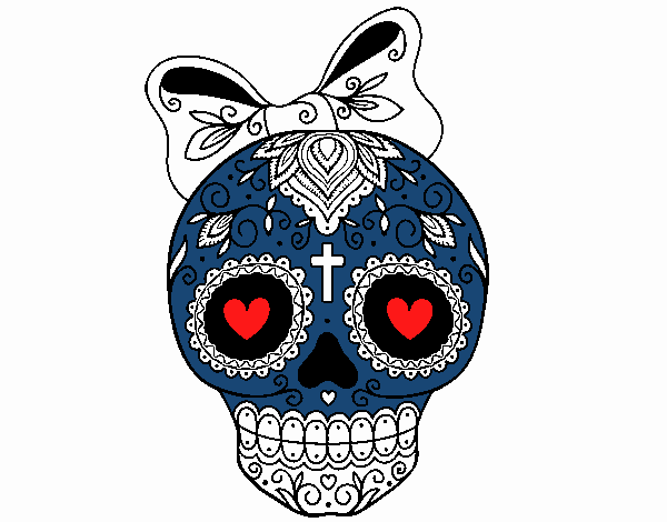 Calavera mejicana con lazo