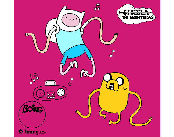 Finn y Jake escuchando música