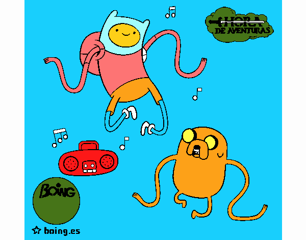 Finn y Jake escuchando música