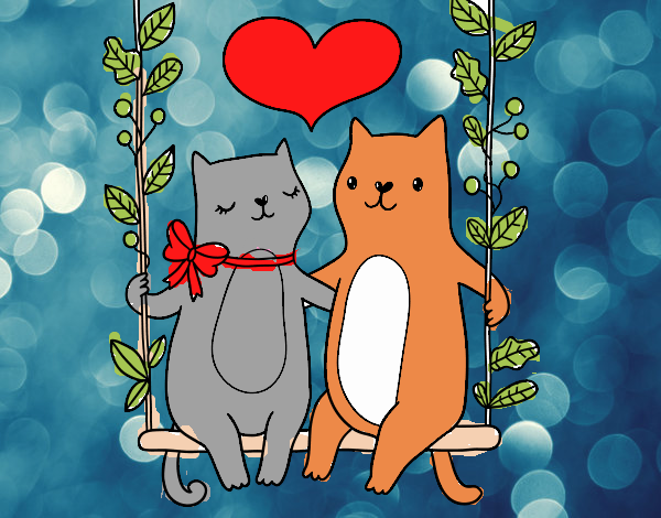 Gatitos enamorados