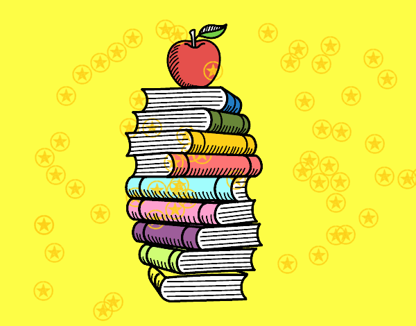 Libros y manzana