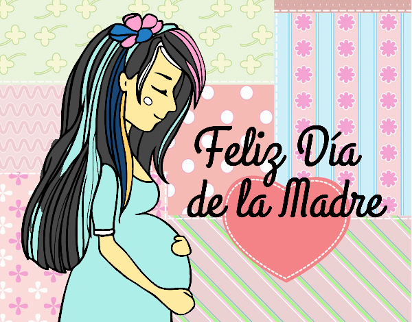 Mamá embarazada en el día de la madre