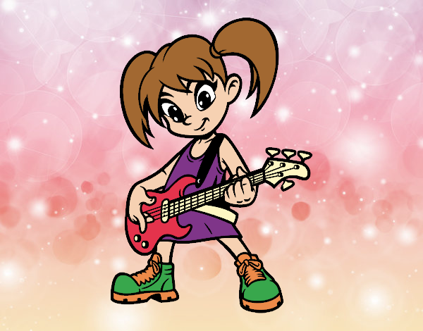 Niña con guitarra eléctrica