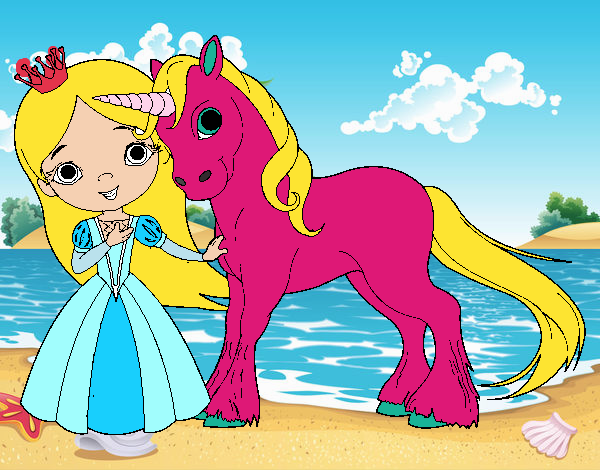 Princesa y unicornio