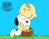 Snoopy y Carlitos abrazados