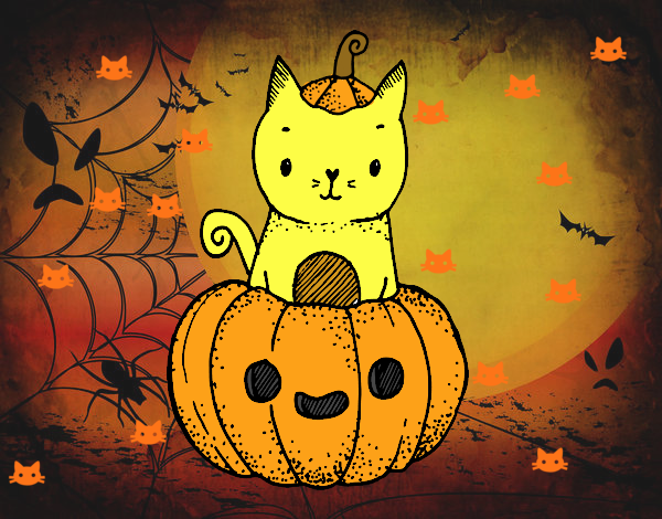 Un gatito de Halloween